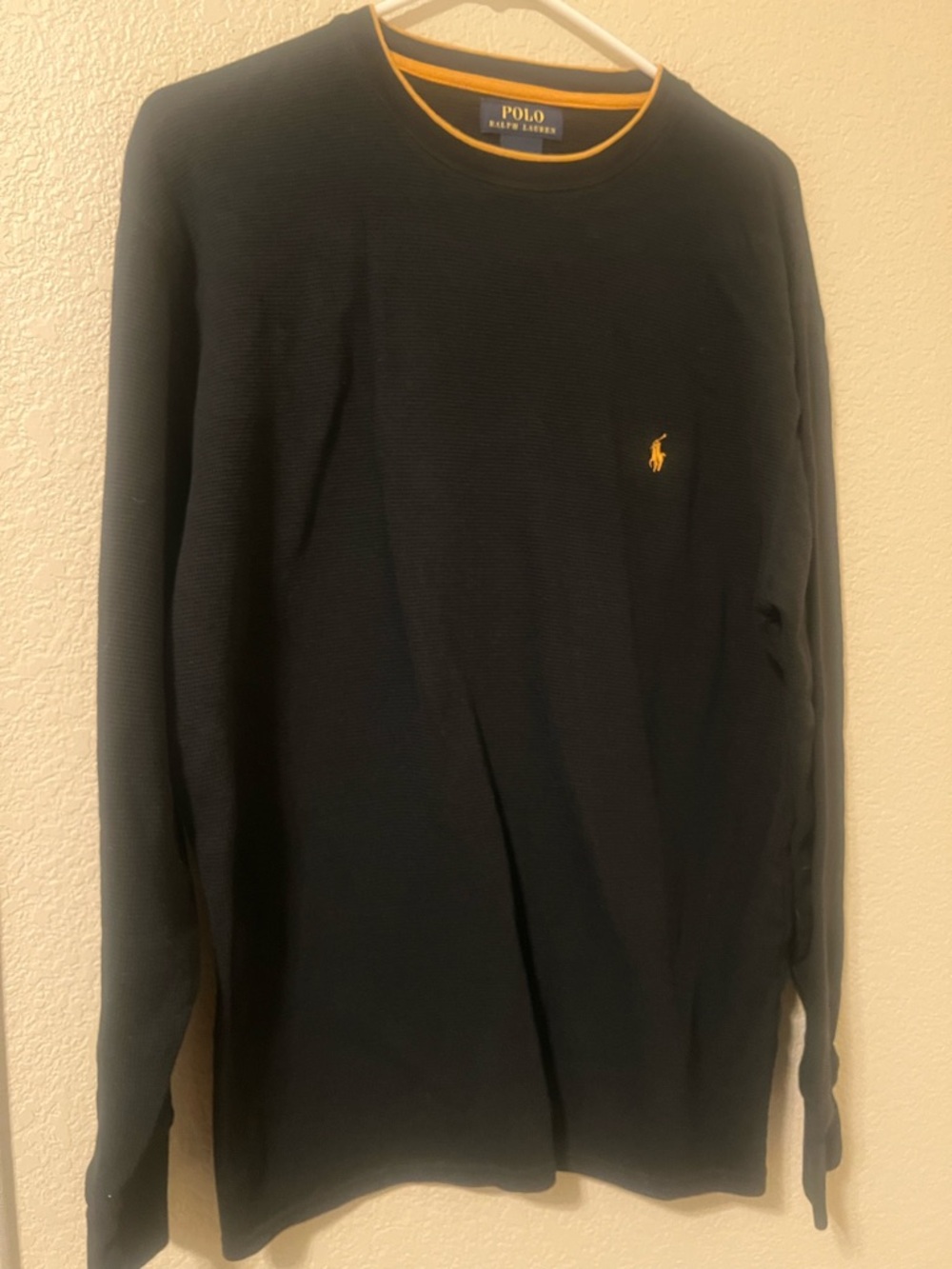 Polo by Ralph Lauren Black thermal with Yellow Trim